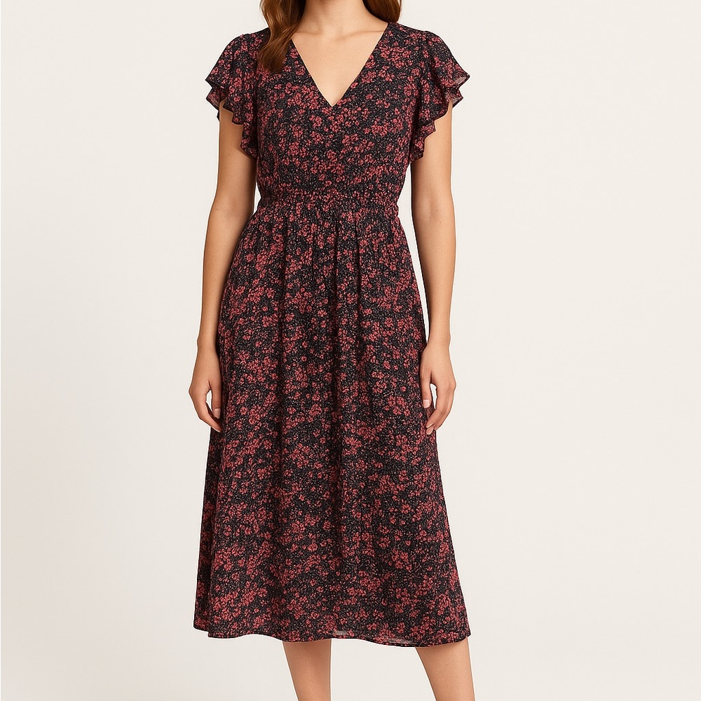 Floral Black and Pink Dress